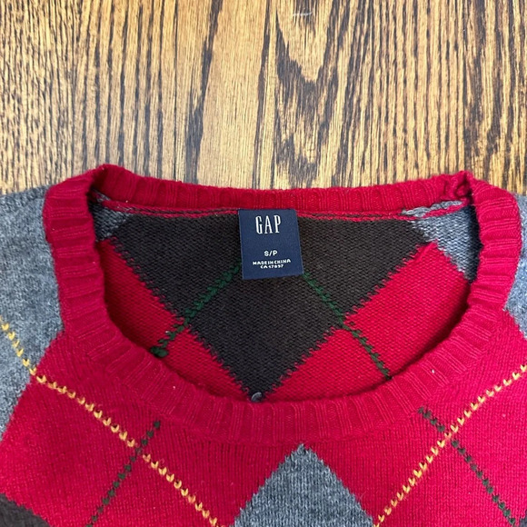 The Gap Men’s Argyle Sweater Cotton Blend Sz S - Picture 4 of 4